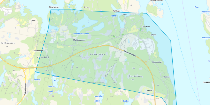 Folderøy, Mækjebakken – friskmeldt område
